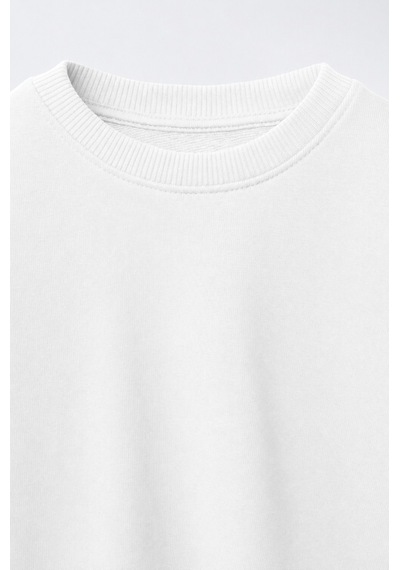 Fasardi Manifest Girls M6nifestgirls Baskılı Oversize Şardonsuz Uzun Kollu Kız Çocuk Sweatshirt Ekru