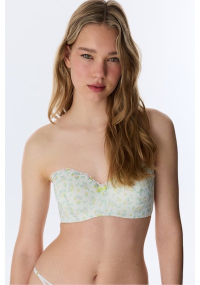 Penti Açık Mint Lotus Straplez Floral Balenli Sütyen