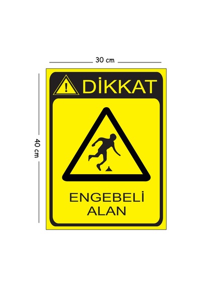Metal Dikkat Engebeli Alan 30x40 Cm A3 Uyarı İş Güvenliği Levhası