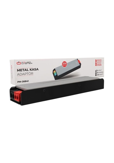 Pm-26841 12 Volt 20 Amper 240 Watt Slim Metal Kasa Adaptör 238x51x30mm Diğer