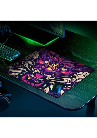 Porge Esports Edition Mouse Pad 48x40 Cm Gaming Oyuncu Mousepad Oni Dragon, 48x40 Cm 3mm Kalınlık