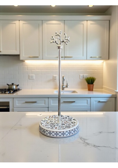 Kağıt Havluluk - Ceramic Desen Gümüş Kahverengi