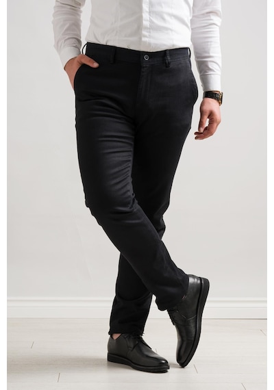 Notra Klasik Kesim Kışlık Kumaş Gabardin Boru Paça Erkek Pantolon siyah Siyah