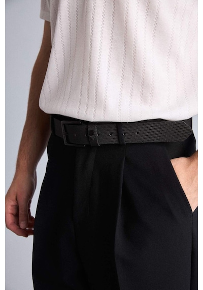 Defacto Erkek Dikdörtgen Toka Suni Deri Jean Kemeri H5074axnsbk27 Siyah-bk27
