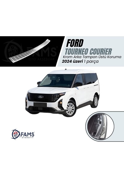 Ford Tourneo Courier Krom Arka Tampon Üstü Koruma 2024 P.çelik