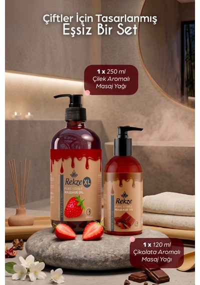 Lüks Vücut Bakım Seti: Doğal Çilek 250ml & Yoğun Çikolata 120ml . Spa Etkisi. - 810265973