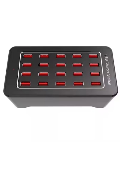 20 Usb Portu Hızlı Şarj Şarj İstasyonu Dock Kablosu İle 100w Ab