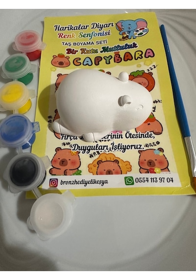 Capybara Figürlü Taş Boyama 3d Eğitici Boyama