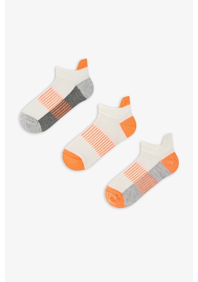 Penti Renkli Erkek Çocuk Neon Orange Gray 3'lü Tab Patik Çorap
