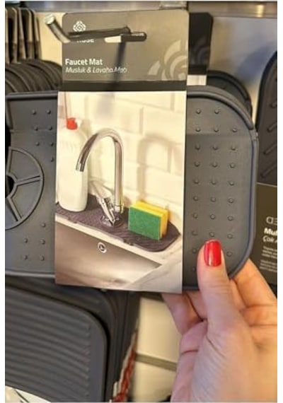 1 Adet Elastik Siyah-su Tutucu Düzenleyici Kaydırmaz Mutfak Banyo Matı Musluk Mat Mtevystrisg4 Açık Ahşap