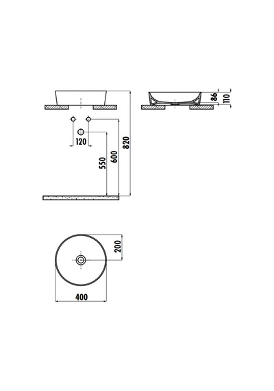 Creavit Ultra Yuvarlak Deliksiz Çanak Lavabo 40CM