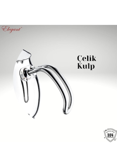 Küre Mini Boy Çelik Kulplu Çaydanlık Takımı Çelik