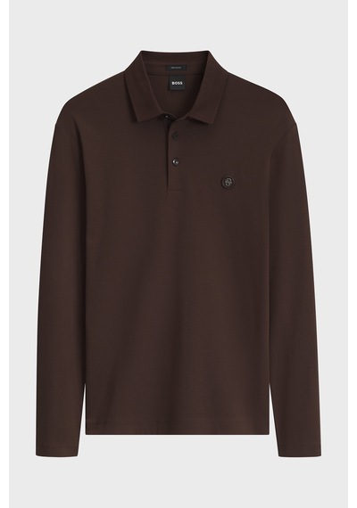 Boss Logolu Pamuklu Regular Fit Düğmeli Polo Erkek Polo 50523917 209 Kahve
