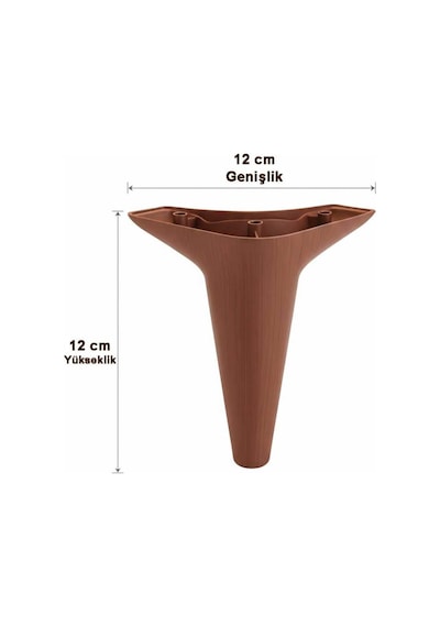 Aspen 12 Cm Ceviz 4'lü Set Koltuk Baza Dolap Tv Ünitesi Yatak Odası Konsol Ayağı Ceviz