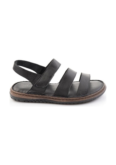 Siyah Hakiki Deri Erkek Sandalet E05804023303