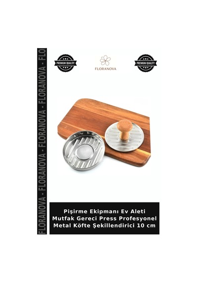 Pişirme Ekipmanı Ev Aleti Mutfak Gereci Press Profesyonel Metal Köfte Şekillendirici 10 Cm Ahşap