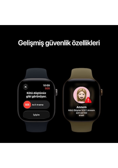 Apple Watch Series 12 GPS MJEC4TU/A 42 MM Siyah Alüminyum Kasa Akıllı Saat M/L (Apple Türkiye Garantili)