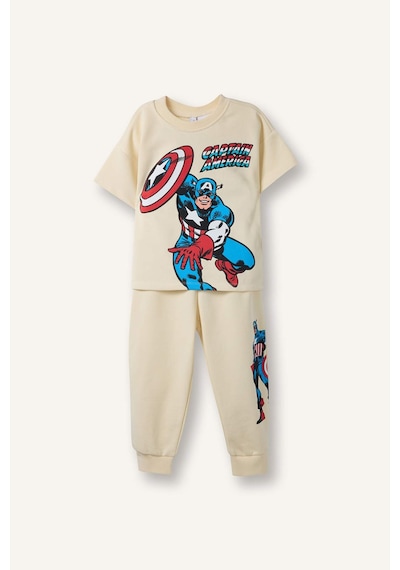 Defacto Marvel Comics 2li Takım Sweatshirt Eşofman Altı Erkek Bebek G6691a526smbg807 Bej-bg807