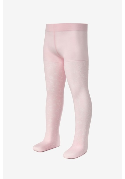 Le Mabelle Pembe Çiçek Desenli Kız Çocuk Külotlu Çorap Pembe
