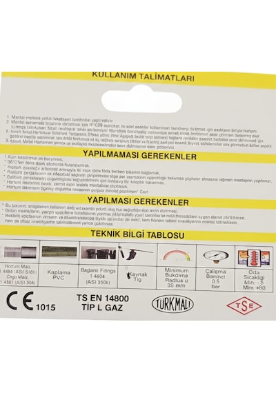 Remont 73 Pepe Doğalgaz Ocak Fırın Bağlantı Hortumu 1 Metre - 1/2 Ocak Fleksi - Yeni Tip 100cm