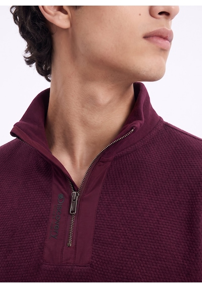Discovery Expedition D6wm-swt3767 Mürdüm Erkek Fermuarlı Desenli Desen Triko Sweatshirt