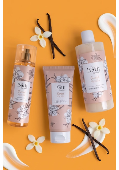 The Bath Factory Sweet Vanilla Duş Jeli + Sweet Vanilla Vücut Spreyi + Sweet Vanilla Vücut Losyonu Vanilya