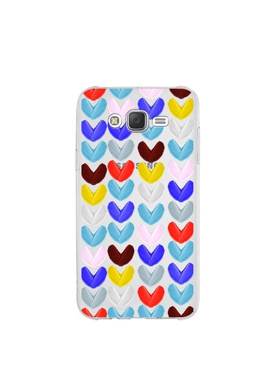Samsung Galaxy J7 Core İle Uyumlu 1mm Slim Fit Water Color 1 Baskılı Şeffaf Kılıf Şeffaf