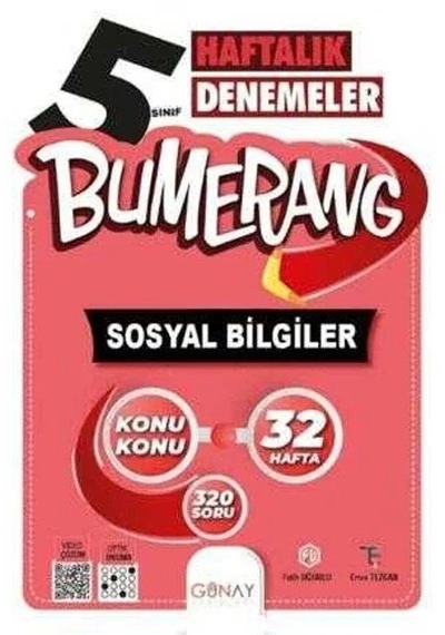 Günay 5.sınıf Sosyal Bilgiler 32 Haftalık Denemeler Bumerang