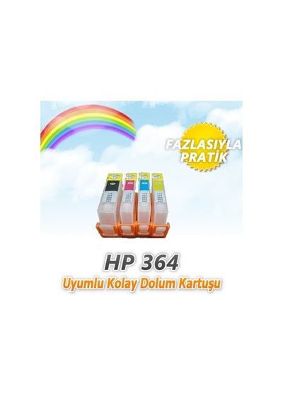 Hp 364 4 Renk Dolan Kartuş Uyumlu