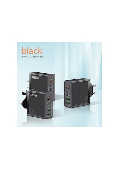 Z85 6 Portlu 3 Usb + 3 Type C Girişli Qc.3 Hızlı Şarj Adaptörü