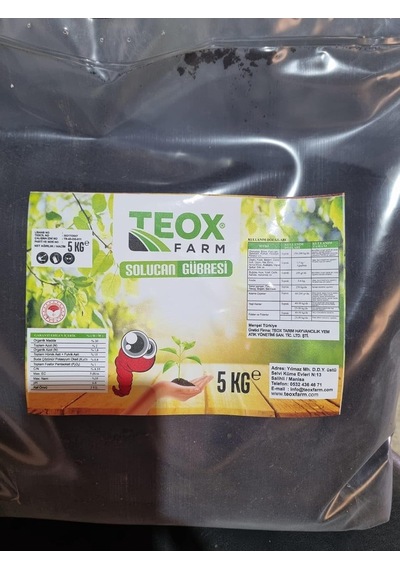 Katı Solucan Gübresi 5 Kg Torba 0,250