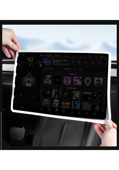 Oled Garaj Silikon Ekran Koruyucu Çerçeve Beyaz Tesla Model Y Juniper İle Uyumlu