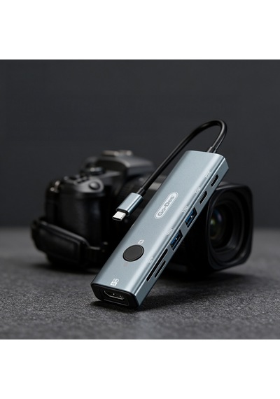 Go Des Gd-6910 Type-c Bağlantılı 7in1 Hub Adaptör Usb 5gbps/hdmi/pd 3.0/3.5mm/4k Ultra Hd Gri
