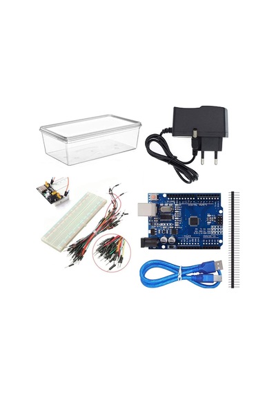 Robotik Kodlama Arduino Temel Seviye Elektronik Başlangıç Seti - Kutulu Mb-102 Breadboard Güç Kartı Ve Adaptörlü