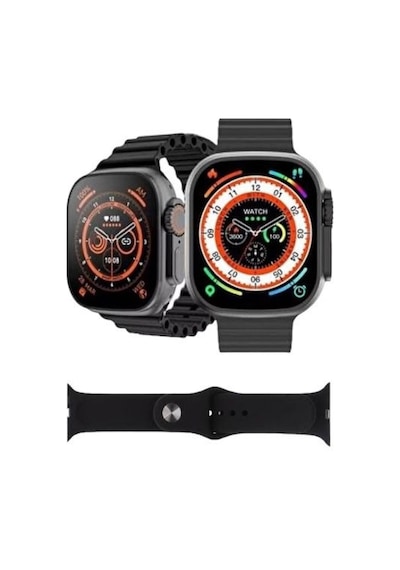 Watch 8 T800 Ultra Bluetooth'lu Arama Özellikli Akıllı Saat Tüm Telefonlarla Uyumlu Çift Kordonlu Füme - 519541254