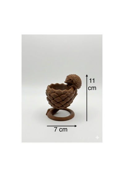 3d Tasarım Kirpi Figürlü Dekoratif Kaktüs Saksısı - 11x7 Cm