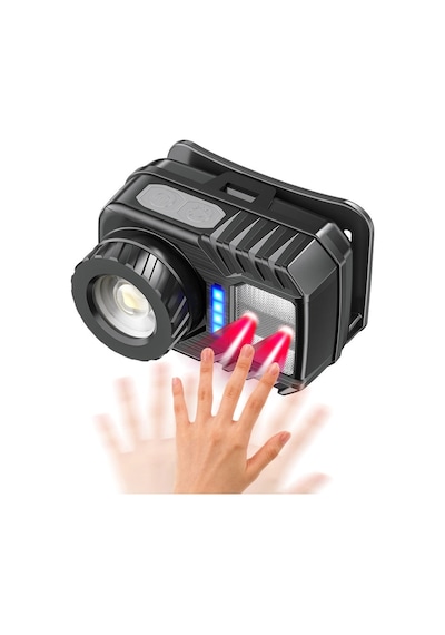 Peakstar Ps-571 Sensör Xpg Cob Led Usb Şarj Edilebilir Lityum Pilli Zoomlu Kafa Lambası