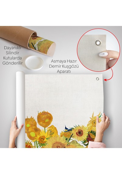 Vincent Van Gogh - Ayçiçekleri Duvar Örtüsü-7149