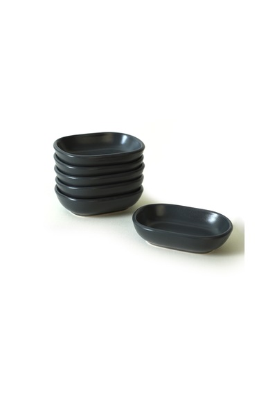Keramika Mat Koyu Gri Noyan Çerezlik 11 Cm 6 Adet 627