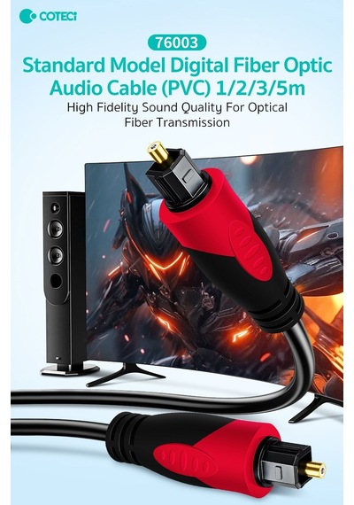 Özel Üretim Coteci 1m Dijital Fiber Optik Audio Kablosu Çıkış Sistem Aksesuar