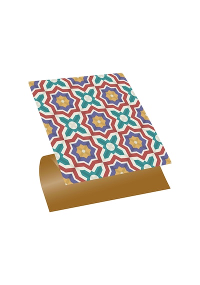 Tink Kendinden Yapışkanlı Kontrast Yıldız Desenli Pvc Karo 30x30 Cm