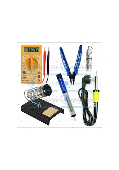 40w Havya + Lehim + Havya Standı + Lehim Pompası + Mini Yankeski + Multimetre