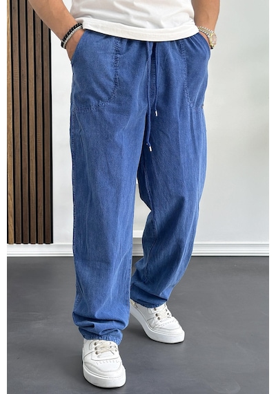 Edwoxmen Erkek Baggy Kalıp Pantolon Mavi Edw130-mavi Mavi