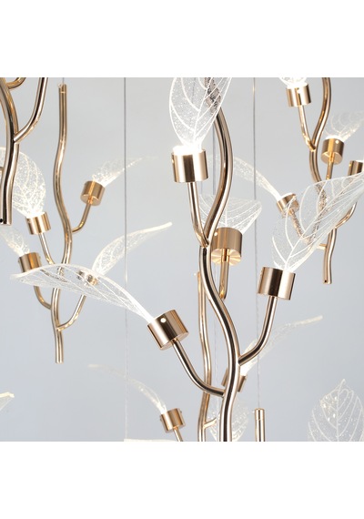 Liria 15'li Gold Yaprak Desenli Sarkıt Led Avize Diğer