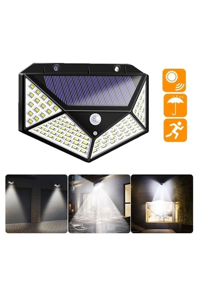 Güneş Enerjili Lamba Led Dış Ortam Solar 100 Led