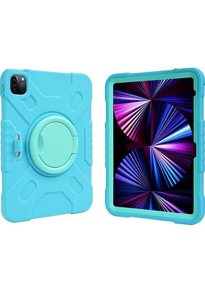 Apple Uyumlu iPad Air 11inç M4/m3/m2 2026-2024 Kılıf Askılı Silikon Handle Ring Yüzüklü Amour Tank Case