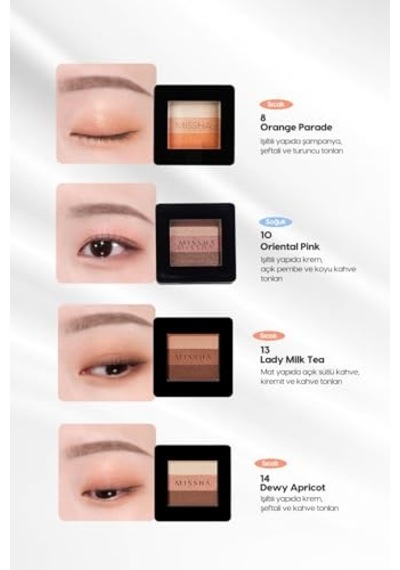 Mıssha Yumuşak Dokulu, Dökülme Yapmayan 3 Renkli Göz Farı Triple Shadow No.6 Marsala Red 00