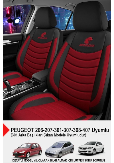 Panther Serisi Keten Kumaş Oto Koltuk Kılıfı Peugeot 206-207-208-306-307-407- Uyumlu