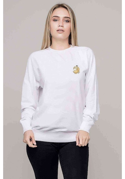 Pokemon Avengermon Psyduck Koduck Baskılı Beyaz Kadın Sweatshirt