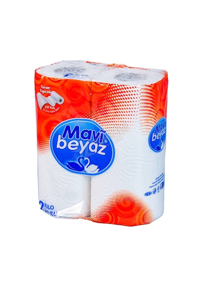 3 Adet Mavi Beyaz Kağıt Havlu 2'li